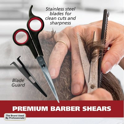 Wahl Haircutting Scissors and Accessory Kit with Shears, Blade Guard, Spray Bottle, Comb, Neck Duster & Cape - New