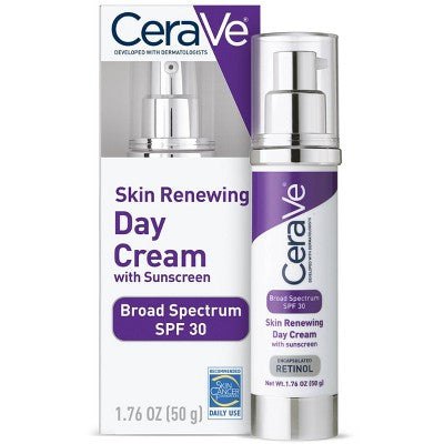 CeraVe Skin Renewing Anti-Aging Face Cream with Sunscreen and Retinol SPF 30 1.76oz - Missing Box