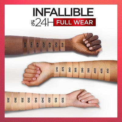 L'Oreal Paris Infallible Full Wear, Full Coverage 425 Chestnut 0.33 fl oz - Imperfect Container