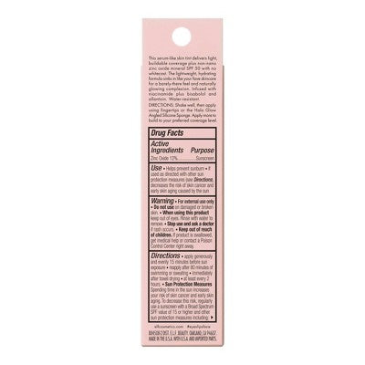 e.l.f. Halo Glow Skin Tint Light Coverage Foundation Mineral SPF 50 5 Light Warm 1 fl oz - Imperfect Box