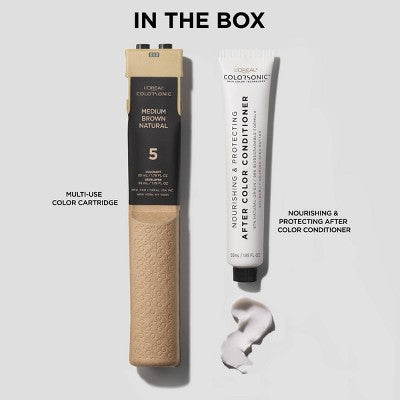 L'Oreal Paris Colorsonic Permanent Hair Color Cartridge Device Sold Separately Medium Brown Gold 5G - Imperfect Box