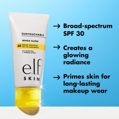 e.l.f. SKIN Suntouchable Whoa Glow Primer Sunbeam SPF 30 1.69 fl oz - Imperfect Box