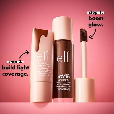 e.l.f. Halo Glow Skin Tint Light Coverage Foundation Mineral SPF 50 5 Light Warm 1 fl oz - Imperfect Box
